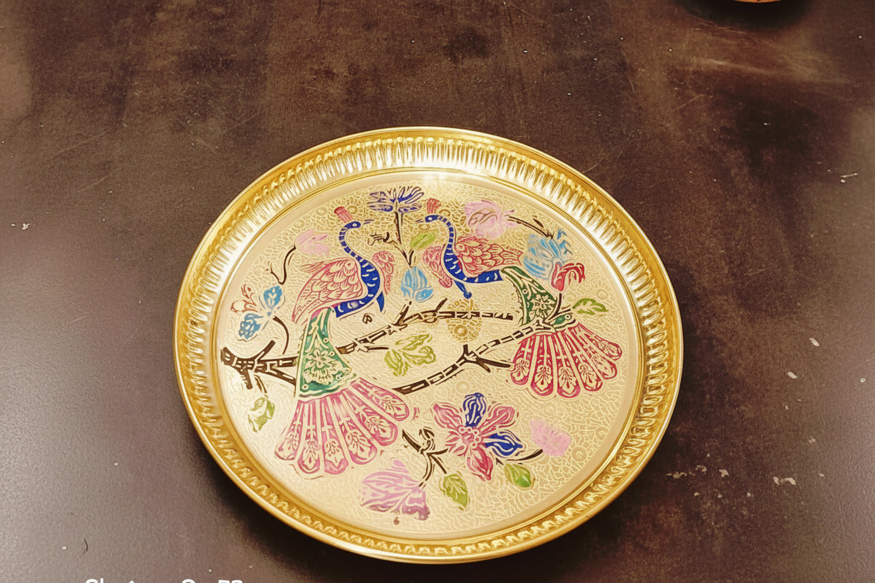 Pure brass puja plate
