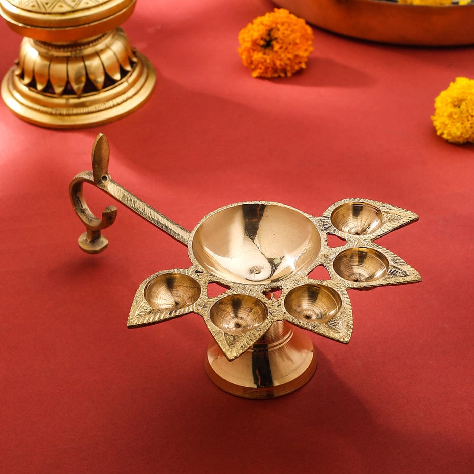 Panchmukhi Brass Diya
