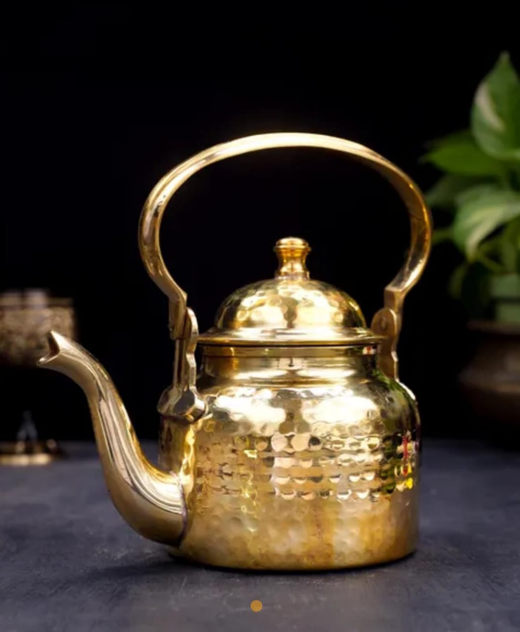 Brass Vintage Style Hammered Tea Kettle