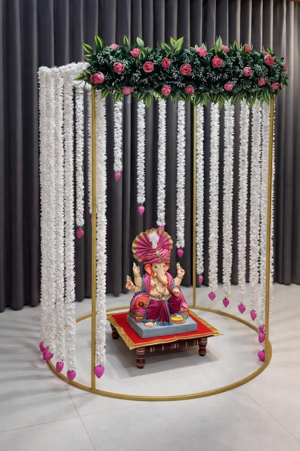 Metal Cylinder frame for Backdrop/Mandap/PujaSetup Varalakshmi/Ganpati (36 h- 24")