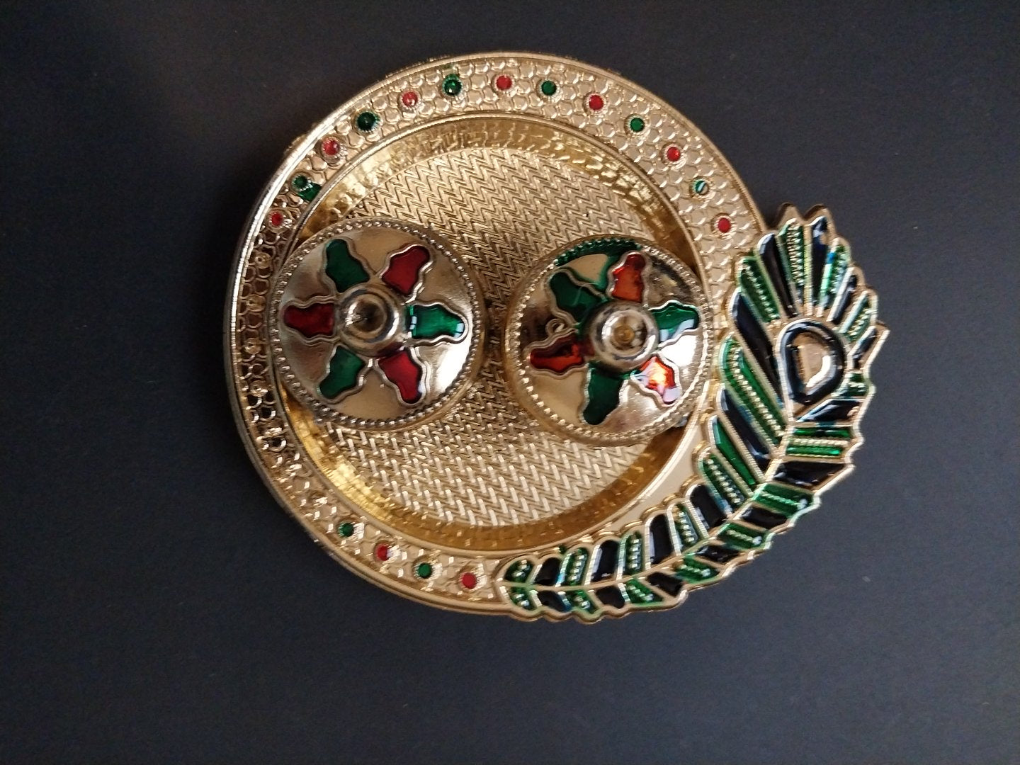 Haldi kumkum plates peacock leaf design