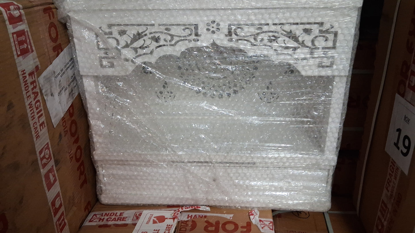 White wooden Temple/Alter with drawer and LED lights