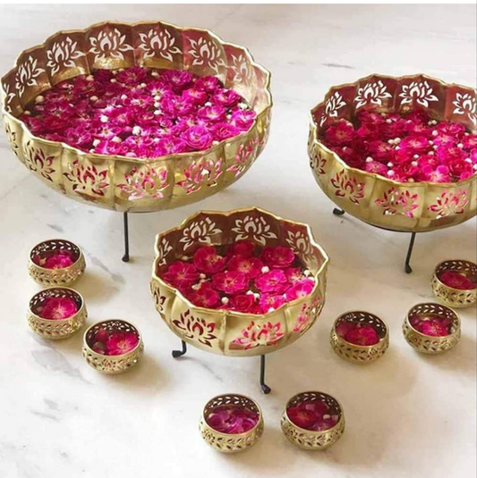 Iron Lotus Urli/Pot -Set of 13 pc