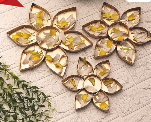Flower petals decorative urli set of 3