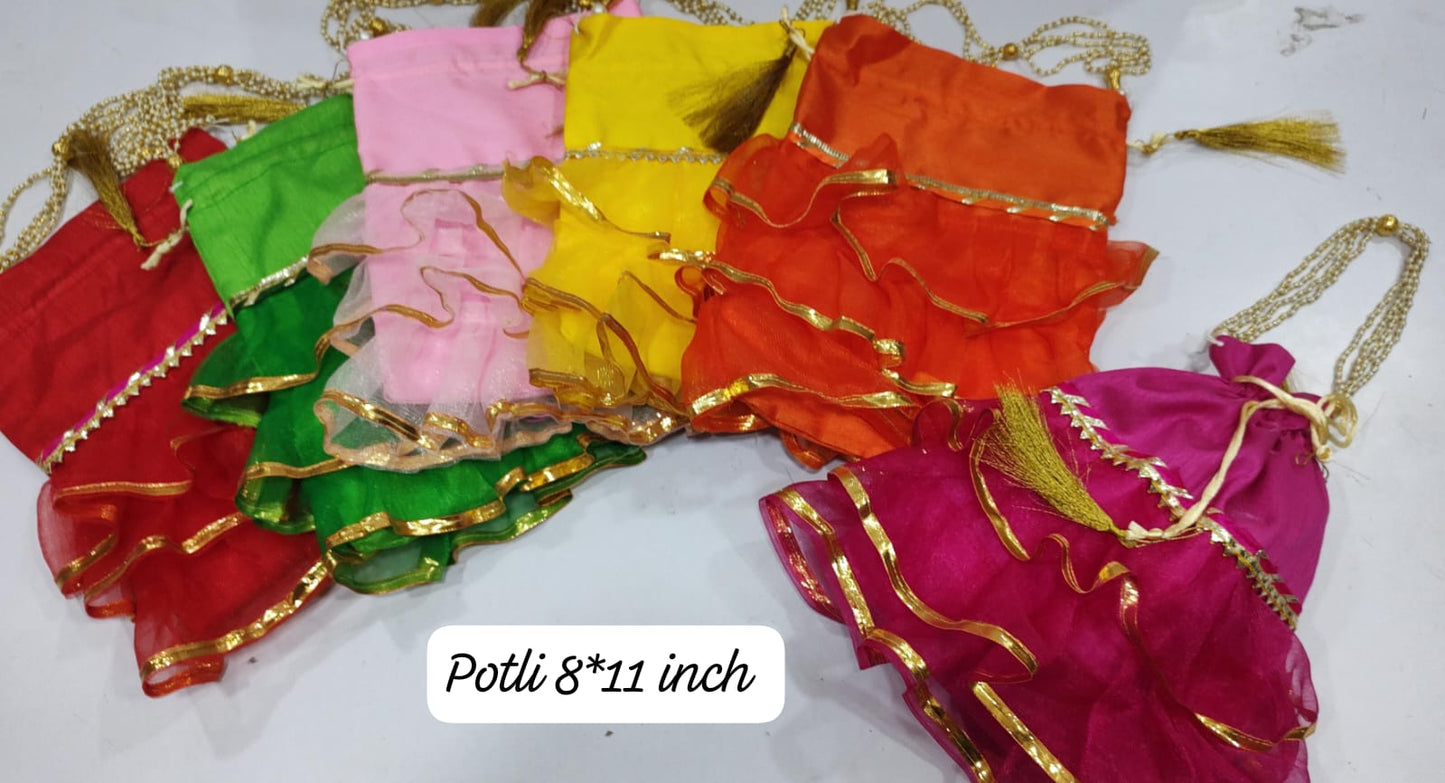 Potli bag with beaded handle