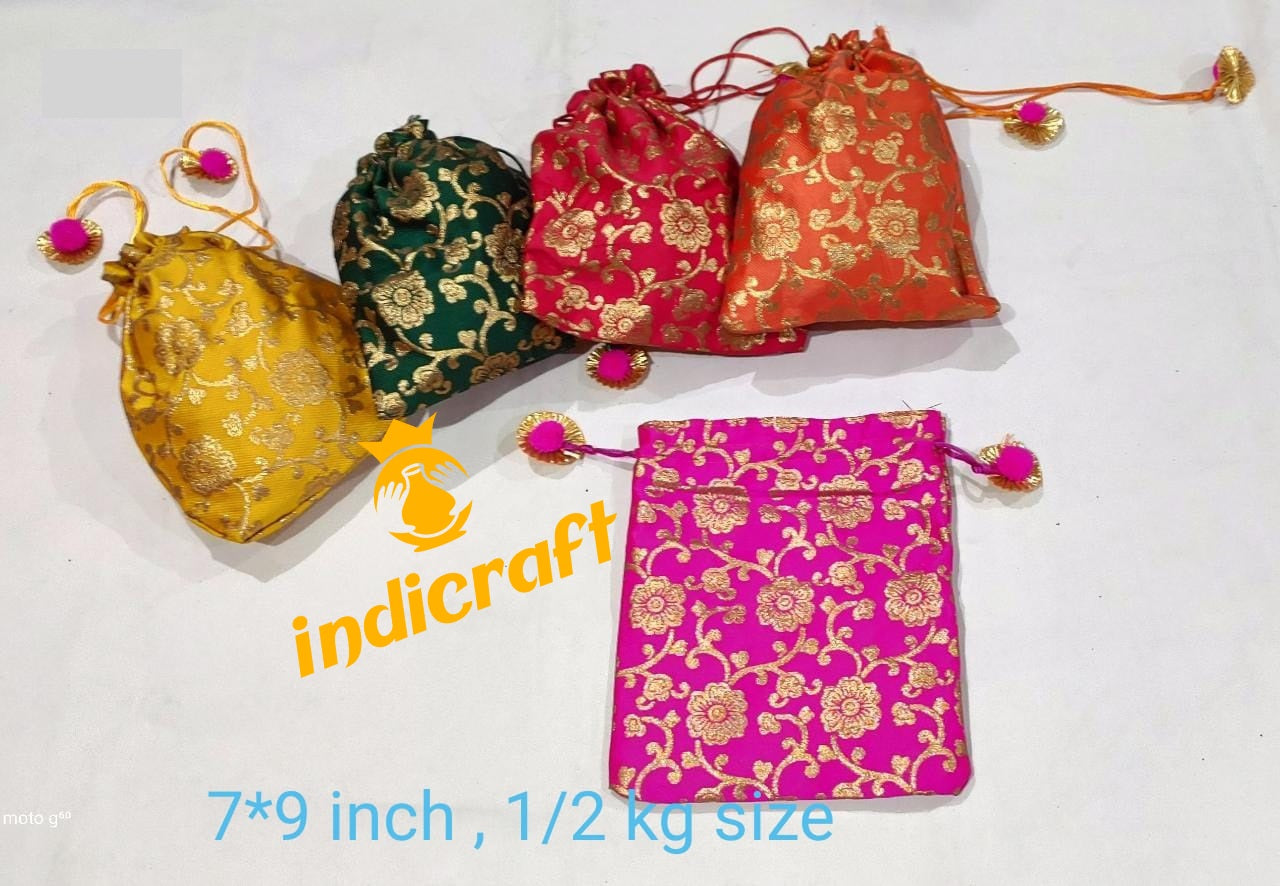 Golden gota lahariya style gift bag