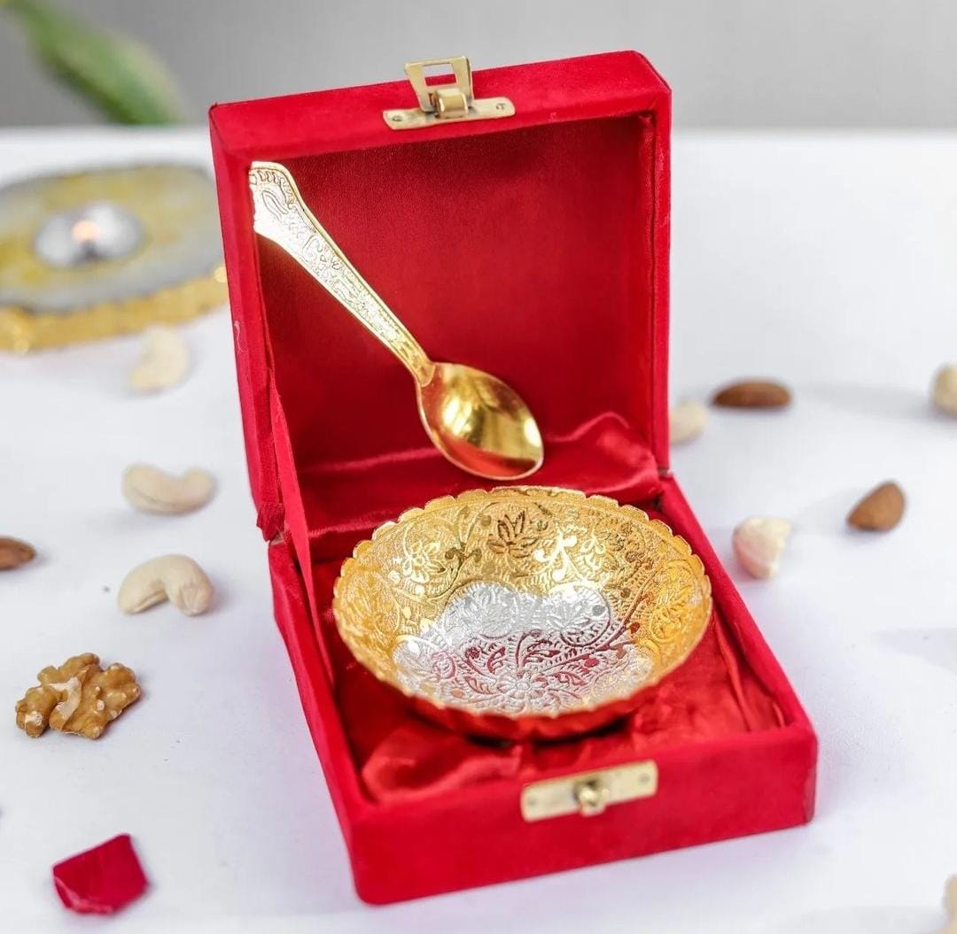 German Silver Bowl and spoon set