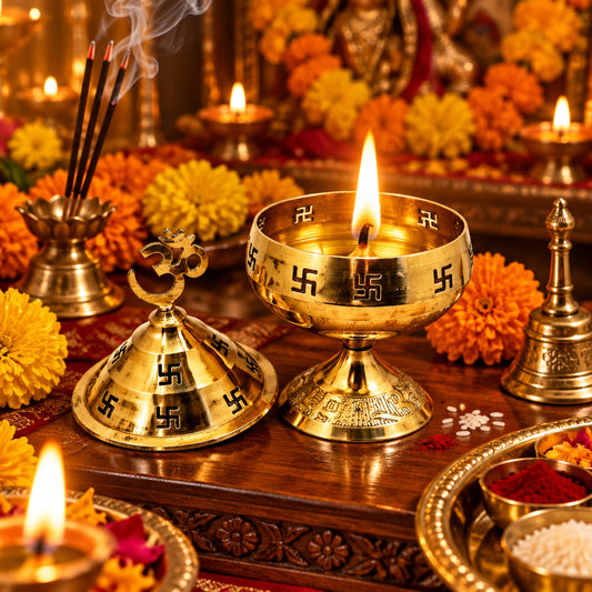 Pure brass Akhand Jyot diya