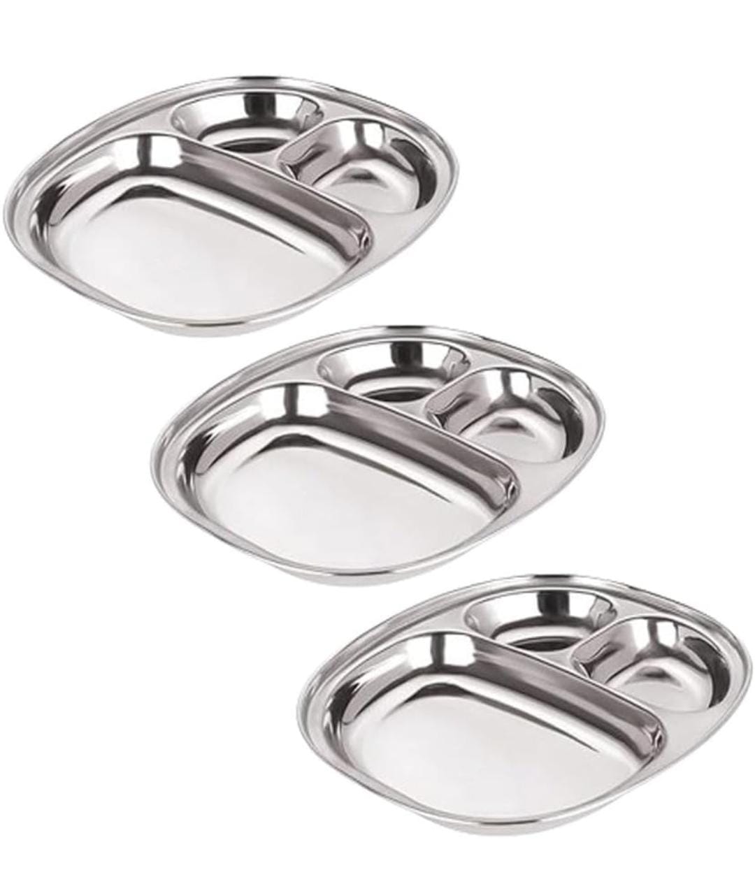 Stainless steel extra deep devider dinner plate