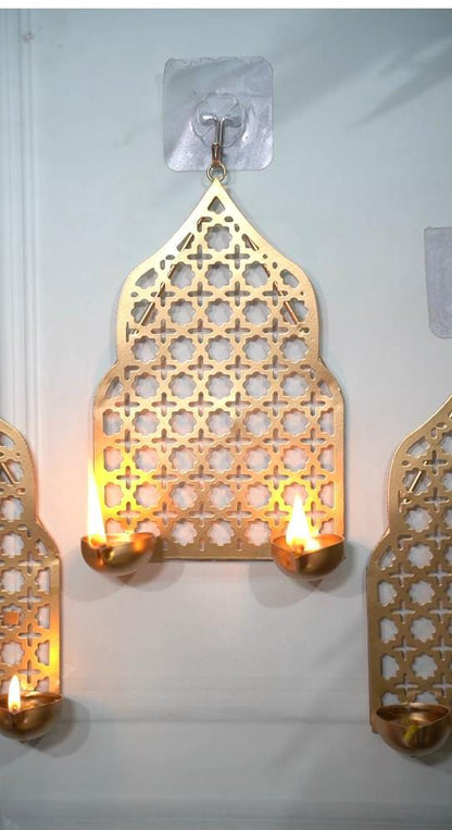 Jharokha wall hanging metal Tealight candle holder/diya