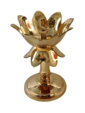 Pure Brass Akhand Lotus Diya