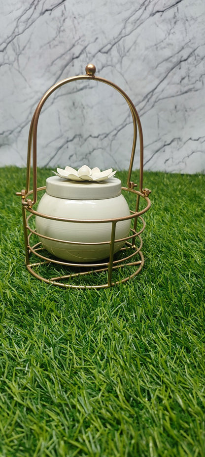Hamper Basket with Metal jar