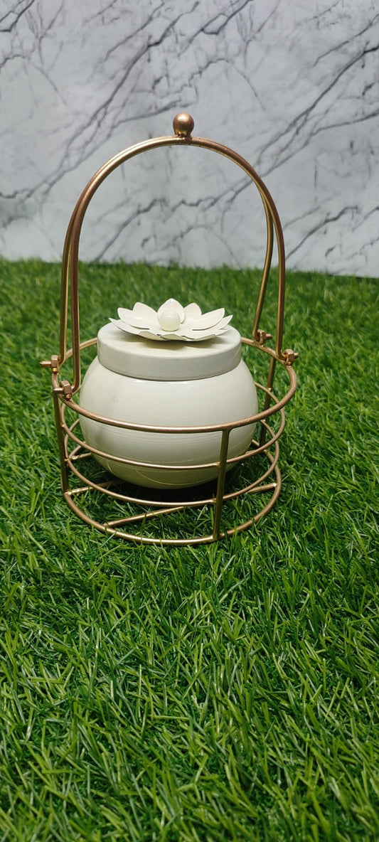 Hamper Basket with Metal jar