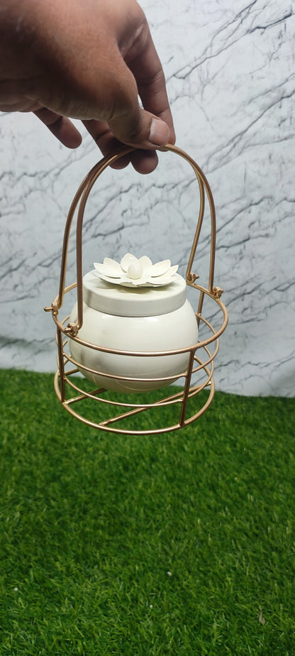 Hamper Basket with Metal jar