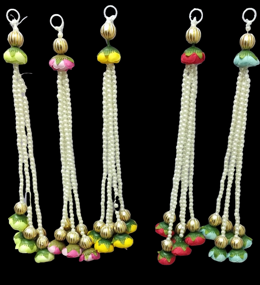 Pearl flower hangings (set of 2)