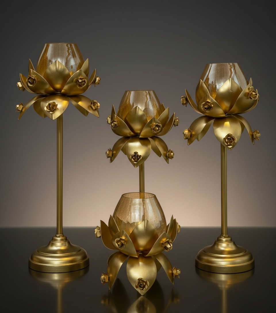 Lotus Flower Candelabra/Candle Holder/Diya Holder stand