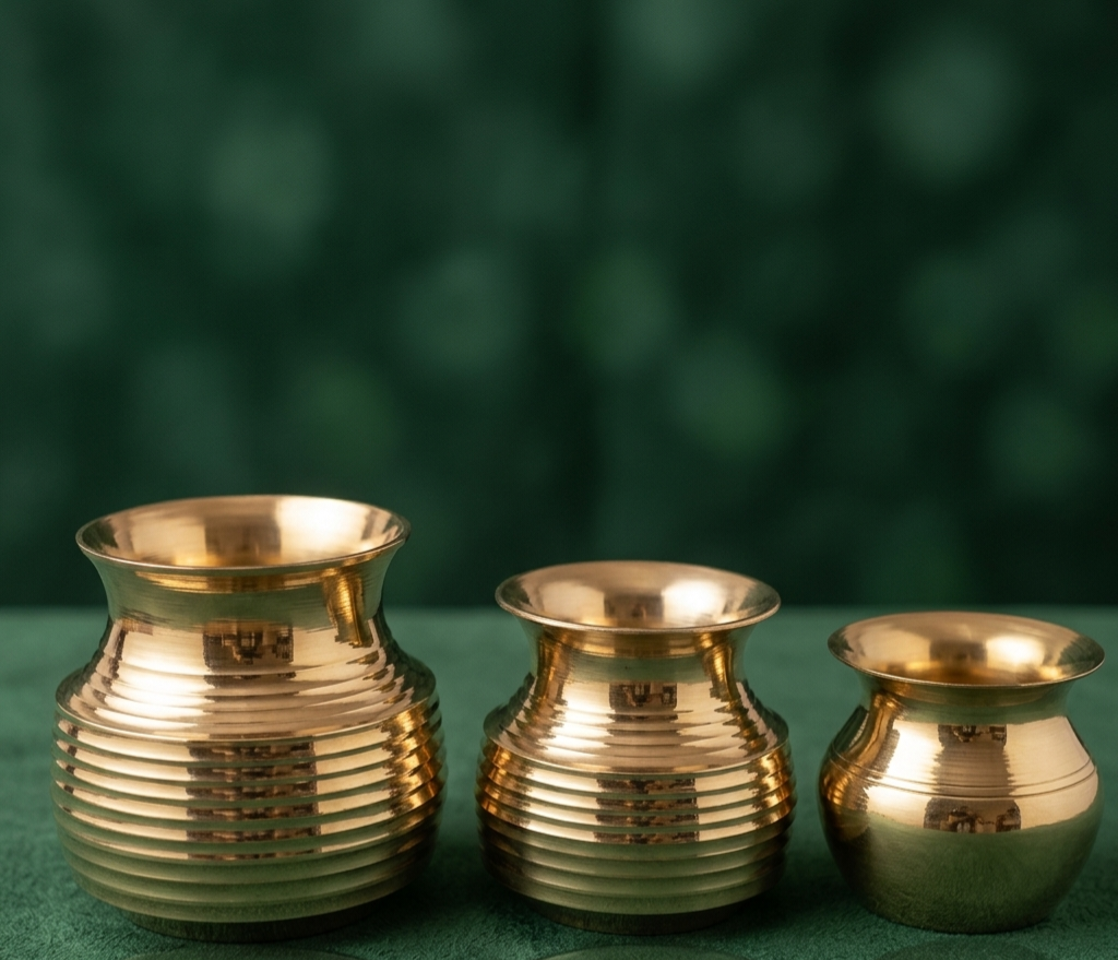 Pure brass puja kalash
