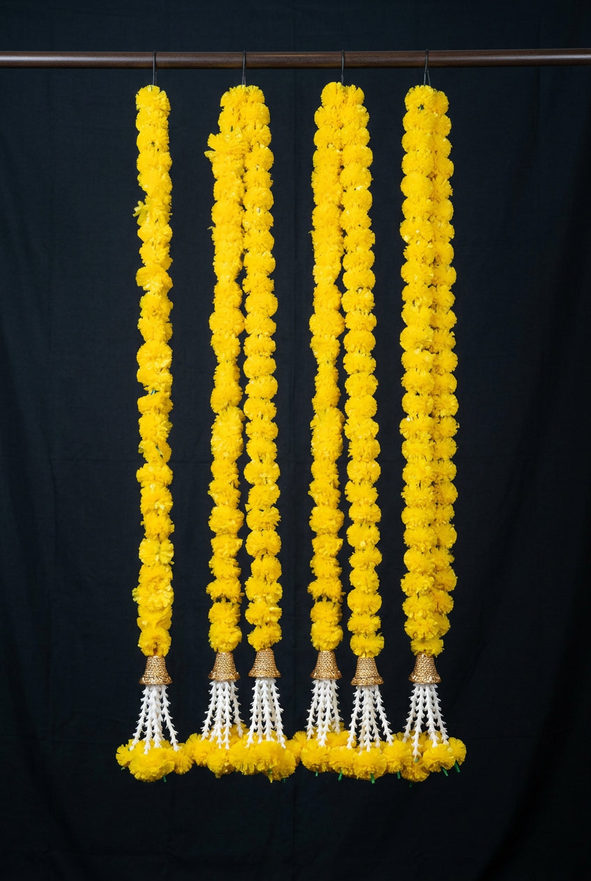Marigold Garland with Lily hanging ( pack of 5) 72 inch