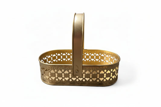 Golden Decorative Metal Basket 10"