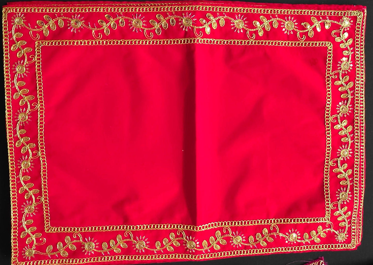 Velvet Pooja Asan with golden gotta patti work/placemat