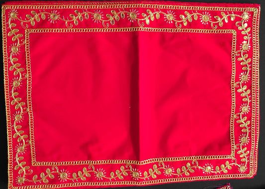 Velvet Pooja Asan with golden gotta patti work/placemat