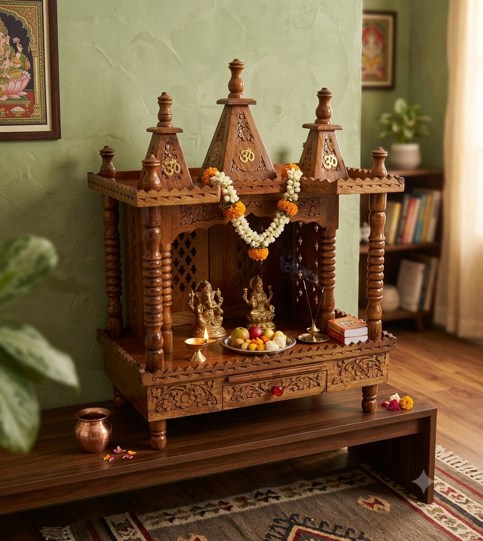 Brown Temple handcrafted teakwood