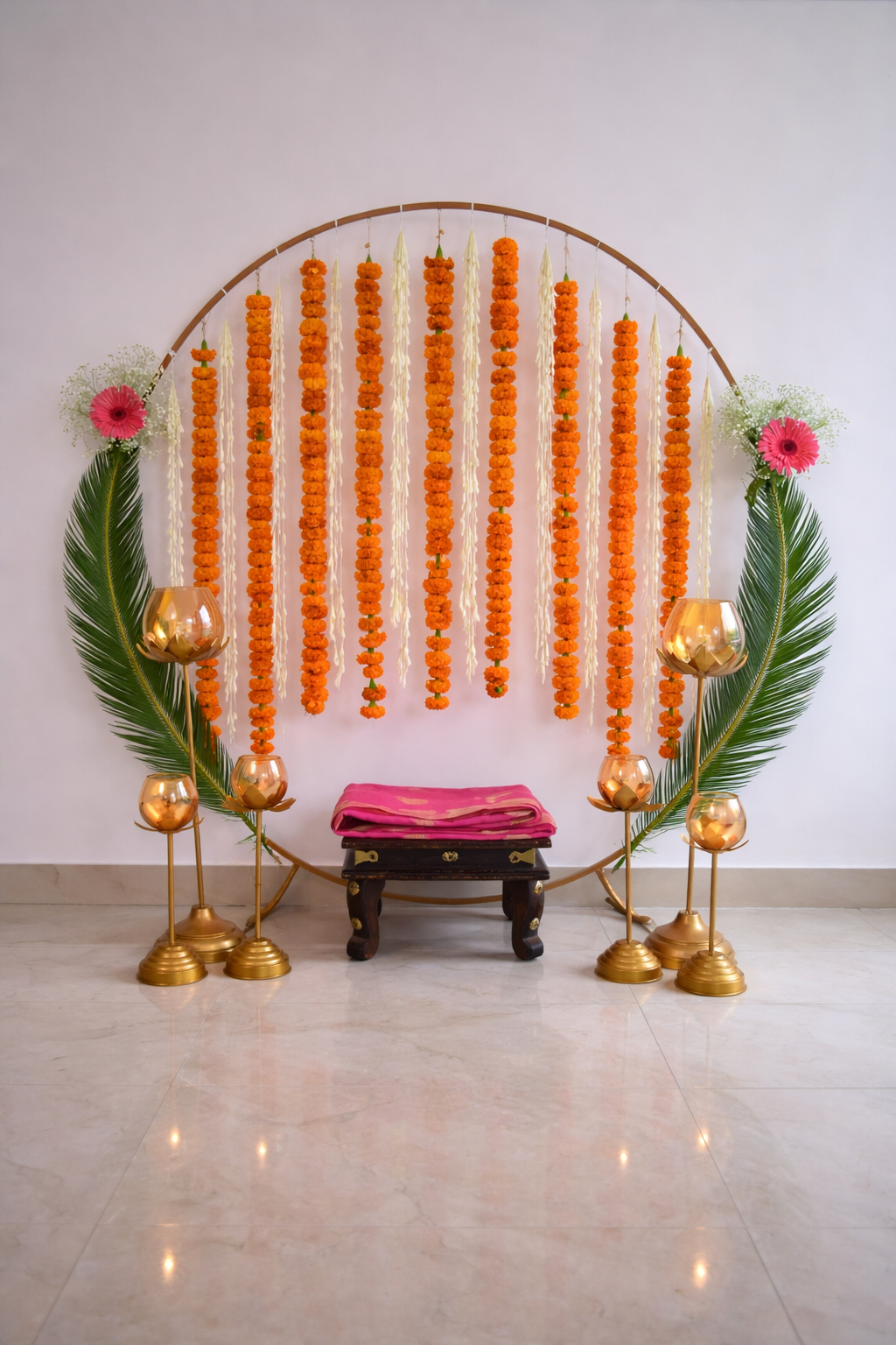 Metal Round frame for Backdrop/Mandap/PujaSetup Varalakshmi/Ganpati (36 h-  30")