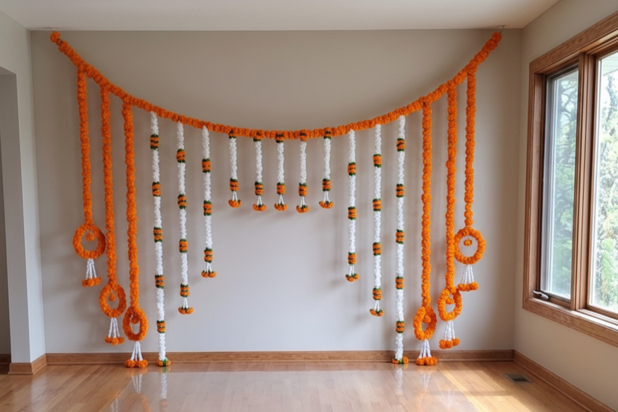 Marigold garland backdrop set (6*8ft)