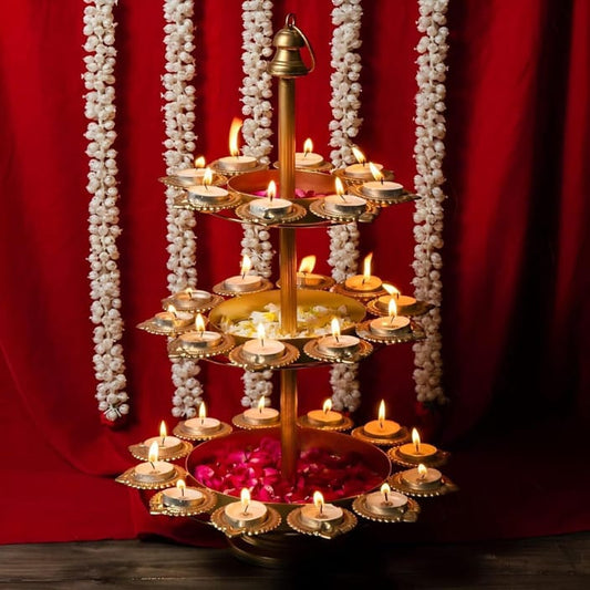 Tiered Deepak Urli stand